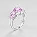 Psiroy 925 Sterling Silver Plated Created Pink Topaz Filled 5 Stone Engagement Ring Band Size 9