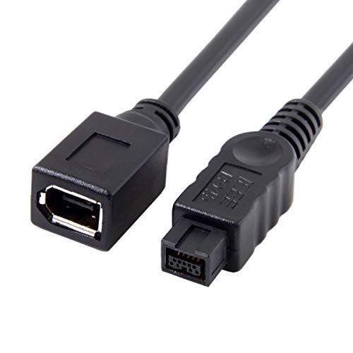 IEEE 1394 6Pin Female to 1394b 9Pin Male Firewire 400 to 800 Cable 20cm - Thumbnail 2