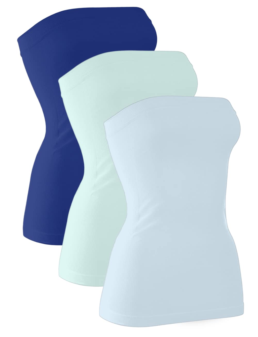 Photo 1 of H HIAMIGOS 1pc Women's Strapless Cotton Long Tupe Top Sleeveless Stretchy Cute Bandeau Tops Non Padded