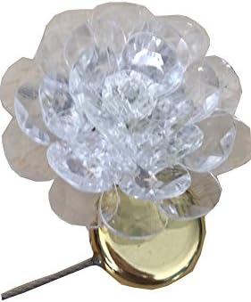 Hfkm One Pair Ribbon Flower Magnetic Tiebacks Curtain Buckle Clip Pastoral Window Decorative (1#White)