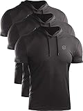 Neleus Men's 3 Pack Dry Fit Running Shirt Workout