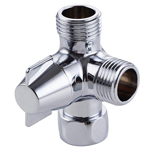 Tee Joint, Durable Handheld Shower and Shower Head Shower Arm 3-Way Diverter Brass, Polished Chrome - Thumbnail 6