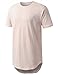URBANCREWS Mens Hipster Hip Hop Lightweight Longline Crewneck T-shirt
