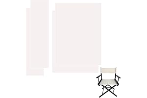 TBACW 2 Set (4pcs) 18''L X 15''W Directors Chair Canvas Replacement Covers Kit for Directors Chairs,Movie Chair Canvas Seat and Back Oxford Cloth Cover for Home-No Wooden Frame(White)