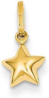 14k Puffed Star Charm -