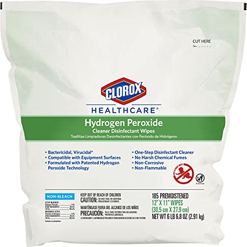 Clorox® Healthcare® Hydrogen Peroxide Disinfecting Wipes, 12" x 11