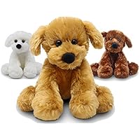 Fluffuns Puppy Dog Stuffed Animals - 3-Pack of Stuffed Dog Plush Toys in 3 Colors, 9 Inches