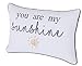 YugTex You are My Sunshine Cotton Embroidered Lumbar Decorative Accent Throw Pillowcase - Daughter's Room Decor - 12x18 Inches, Ivory