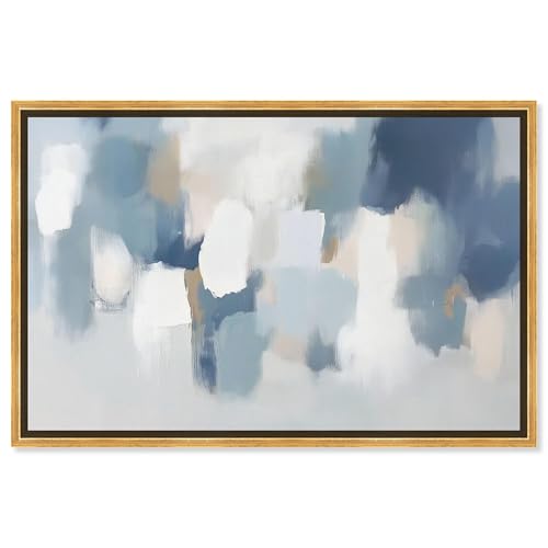 Art Remedy Dreaming Indigo I Canvas Blue Abstract Art, Gold Frame, 15" x 10"