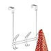 iDesign Classico Metal Over the Door Organizer, 3-Hook Rack for Coats, Hats, Robes, Towels, Jackets, Purses, Bedroom, Closet, and Bathroom, 5