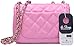 ILISHOP Women's Fashion Shoulder Bag Quilting Chain Cross Korean Ladies Handbag (Bright-pink-purple)