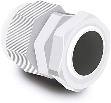 IsaBellEE-Cable Gland PG7 Nylon Plastic Waterproof Adjustable Ø3-6.5mm ，Cable Glands Joints Wire Protectors, （ 20 pcs，White ）