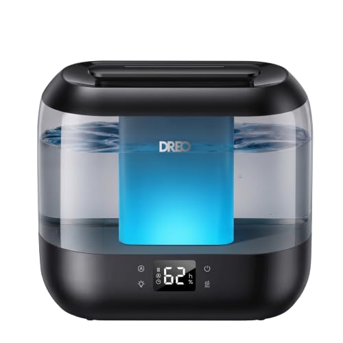 DREO Luftbefeuchter für Schlafzimmer, Top Fill 4L Supersized Cool Mist Humidifier mit Öl-Diffusor und Nachtlicht, 40H Laufzeit, Leise Ultraschall-Luftbefeuchter