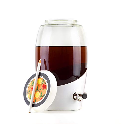 Mortier Pilon Jar5L 5L Kombucha Brewing Jar, 5 L, White Pricepulse
