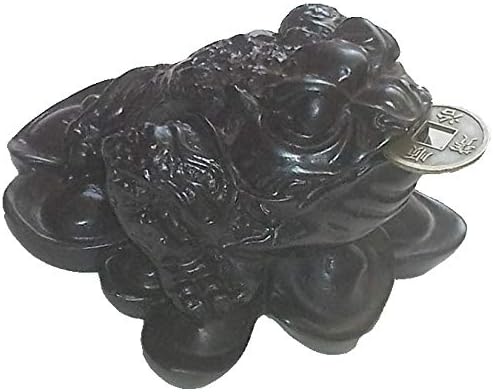 Eastern Connections MOON FROG FENG SHUI CHINESE THREE LEGGED MONEY TOAD WITH COIN