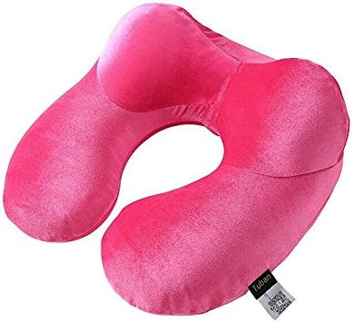 U-Shape Cushion Sleep Neck Pillow Travel Accessories Rose Red 31x31x14cm