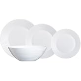 Luminarc Harena Dinnerware Plates and Dishes 19 PIEZAS White