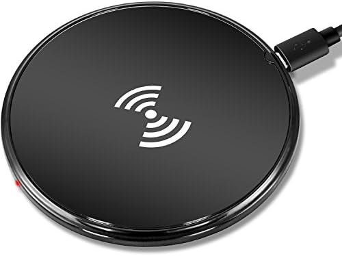 Wireless Charger Compatible for iPhone X/8/8 Plus, Qi Wireless Charging Pad for Galaxy S9 /S8 /Note 8, 5W Standard Qi-Certified Ultra Slim [No AC Adapter] (Black-1)