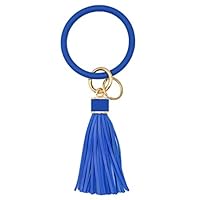 CactusAngui Keychains Bracelet Silicone Keyring Bracelet Bangle Tassel Sports Swimming Car Key Holder Chain - Dark Blue