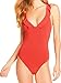 Soyml Women's One Piece Swimsuit Ruffle Solid Monokinis Tummy Control Swimwear With Criss Cross Tie Back Bathing Suits