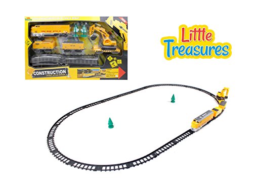 Little Treasures Train Tracks Engineering Fixer Man Set - Drive Down This Construction Train Set and fix All The Tracks While You Drive Down The line - Fun Toy for Kids Ages 3+