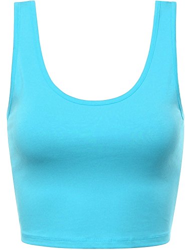 FPT Womens Basic Crop Tank Top Aqua Small