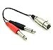 Exuun XLR to 1/4 inch Audio Y Splitter Converter Cable, 1Ft/30cm XLR Female to 6.35mm 1/4