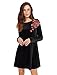 OEUVRE Women's Floral Long Sleeve Tunic Shift Knee Length Spring Dress