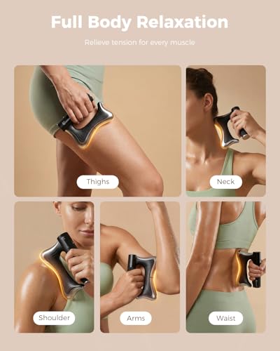 swancode Heated Muscle Scraper, 3 Adjustable Intensity Modes with LED Display, 38-46℃ Warm Therapy & Vibration, Full Body Use Ergonomic Design, Rechargeable Wireless