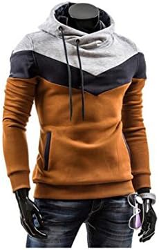 Fashion Mens Style Hip Hop Three-Color Hoodie Sweatshirt Suit Slim Fit (XL, Brown)