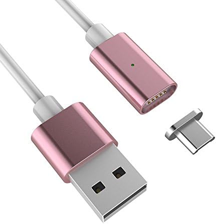 MAGNETIC CHARGING CABLE Fast Quick Car Charger USB (No Data /Sync Only Charging) Cable For Samsung galaxy S6 S7 edge, PS4, BLU, MOTO, Nexus, LG, Smartphones and More Device (For Android/Micro-Pink)