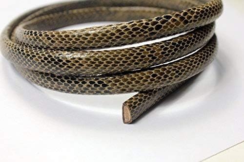 10x6mm Licorice Leather Cord Snake Skin Pattern PU Leather Strap (Brown)
