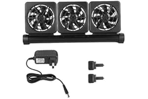 Fish Tank Cooling Fan, Wall Mounted Mute Cooling Fan System Adjustable Aquarium Chillers Cooling Fan US Plug 110‑240V(4 Fans)