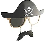 Pirate Halloween Costume Party Mustache Sunglasses Sun-Stache
