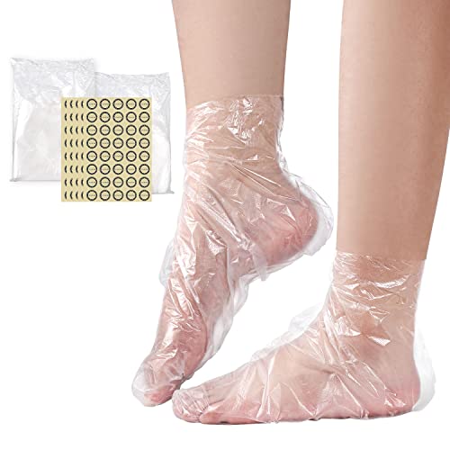 Noverlife 200PCS Paraffin Wax Liners Bags, Disposable Mitts Booties Plastic Socks and Gloves Liners for Hand & Foot Hot Wax
