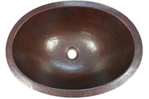 SimplyCopper 16" Oval Mexican Copper Sink Drop-In OR Under-Mount by SimplyCopper