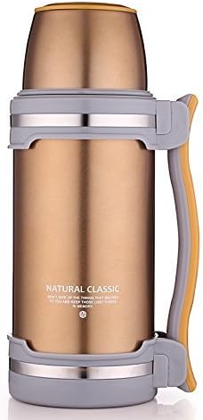 YTNT Leak-proof Double Walled Insulated Work and Camping Flask, Beverage Bottle Keeps Your Drink Hot &amp; Cold, Vacuum Wide Mouth Thermal Insulated Carafe, 67oz (Champagne)