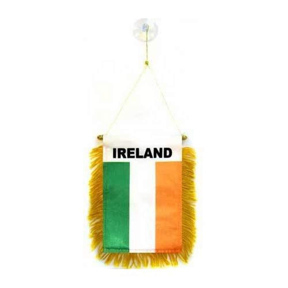 AZ FLAG - Ireland Mini Banner - 6'' x 4'' - 100% Polyester Irish Small Pennant for Car - Double-sided Flag with Suction Cup Hanger — image 1