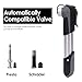 WOTOW Bike Frame Mini Pump, Bicycle Portable Pump Fit Presta & Schrader Tire Repair Patch Kit with Glueless Puncture Cycling inflator 120 PSI No Valve Changing for Road Mountain and BMX Bikes