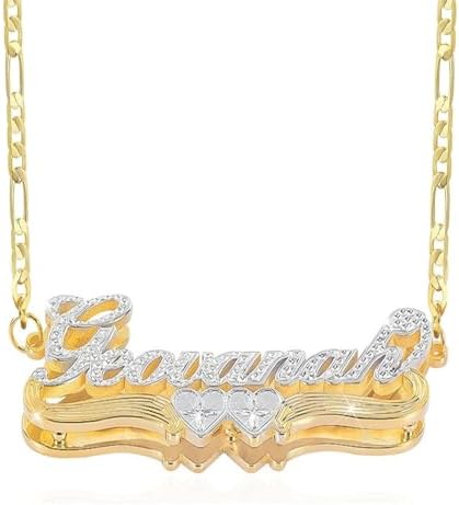 PRY Double Plate Necklace シュウト Double Plated Name Necklace Personalized Custom Name Necklace 18k