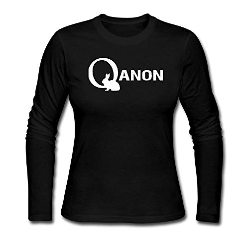 QAnon Q Anon Rabbit Women's Long Sleeve T-Shirt Casual Cotton Long Sleeve T-Shirt