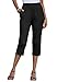 Roamans Women's Plus Size Soft Knit Capri Black,1X