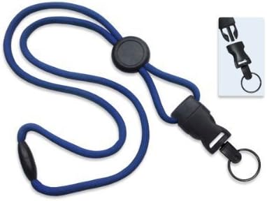 Royal Blue Lanyard, round OptiBraid, break-away, detachable sp, round slider,... by Brady People ID