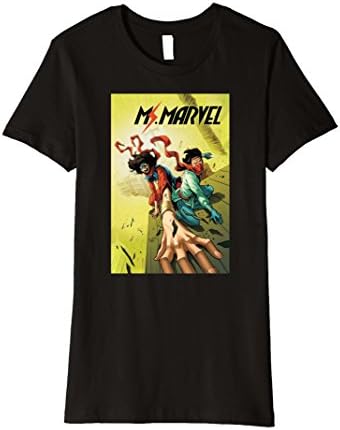 Womens Marvel Ms. Marvel Rooftop Comic Cover Premium T-Shirt Medium Black