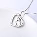 Flyow 925 Sterling Silver Cubic Zirconia Engraved Keep Me in Your Heart Cute Pig Heart Pendant Necklace for Women Birthday Graduation Gifts