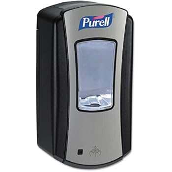 PURELL LTX-12 Touch-Free Hand Sanitizer Dispenser, Chrome/Black, for 1200 mL PURELL LTX-12 Hand Sanitizer Refills (Pack of 1) - 1928-01