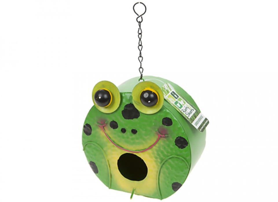 Green Frog Garden Birdhouse -15 cm (1 Pc.) - Vibrant & Unique Garden Ornament, Perfect Outdoor Decor