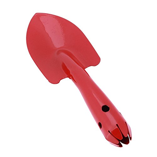 Mikolot Mini Metal Garden Hand Shovel Flower Soil Planting Kids Spade Tool(Red)