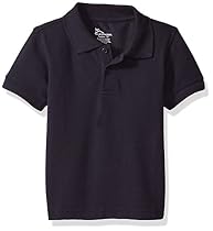 Classroom Toddler Kids Preschool Unisex Short Sleeve Pique Polo, Sos Navy Blue, 2T