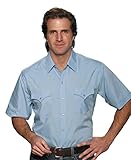 Ely & Walker Men's Short Sleeve Solid Western Shirt, Light Blue, X-Large